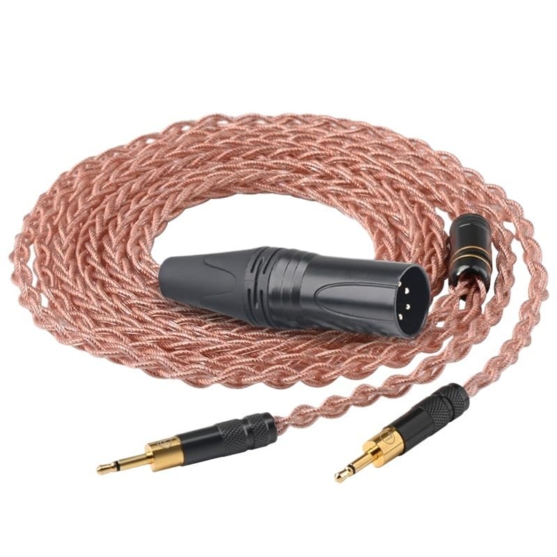 HiFi HD700 Headset Cable OCC Core 24K Gold Plated Plug 2.5 4.4mm Balanced Earphone Cable for HD700 HE400i(4Pin XLR Male Plug,3m)