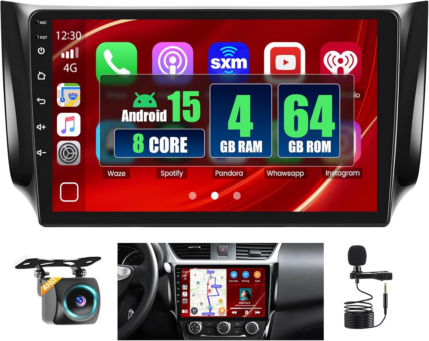 5G WiFi 8 Core 4+64GB Android Car Stereo for 2013-2017 Nissan Sentra Wireless Carplay, 10.1'' Inch Touch Screen Car Radio Android Auto, GPS Navi, WiFi, 32EQ DSP, Bluetooth 5.0, SWC, Backup Camera