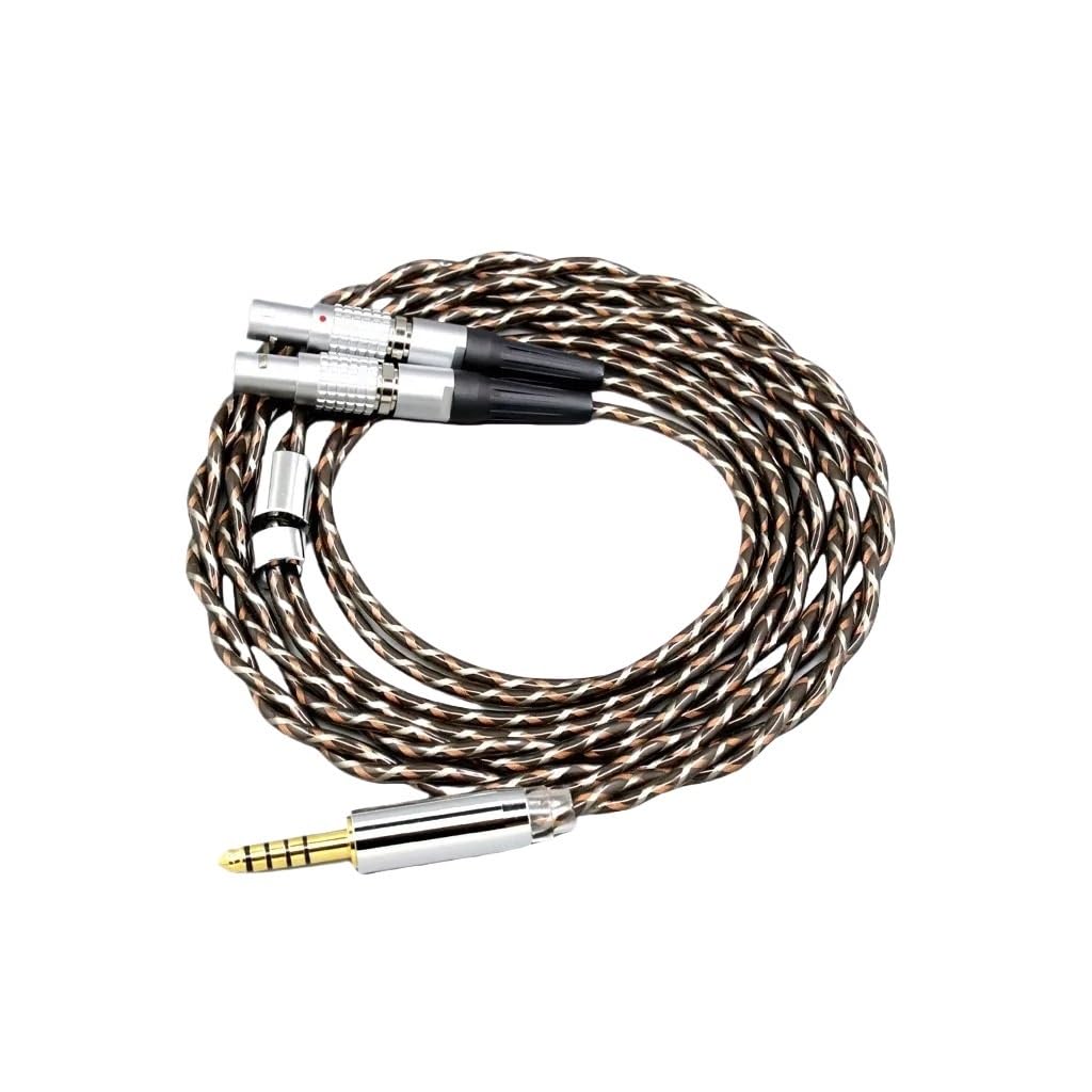 TypeX 25AWG Earphone Cable for Circumaural Headphone Litz Shielding 7n OCC 8888(XLR 4 Pole Male,5m)