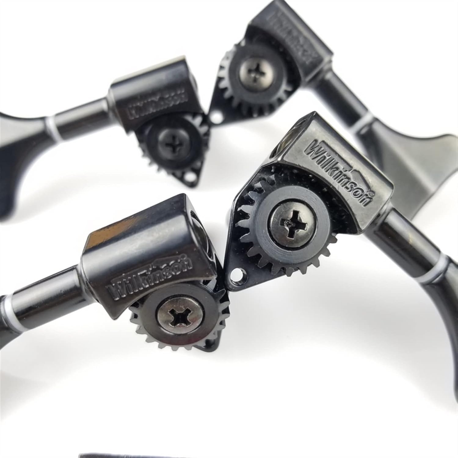 KESHUO Black Electric Bass Guitar Machine Heads Tuners Guitar Tuning Pegs Open Gear Tuner Machine Heads Knobs