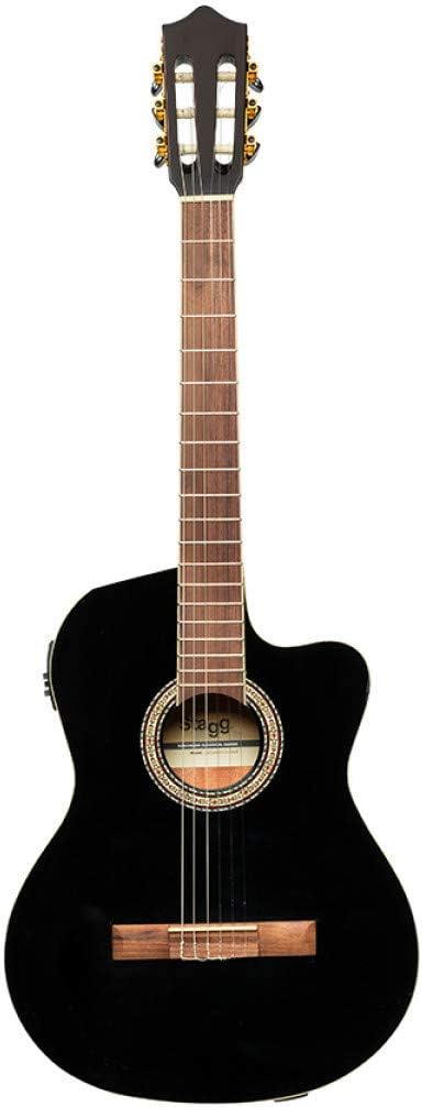 Stagg 6 String Classical Guitar, Right, Black, Full (SCL60 TCE-BLK)