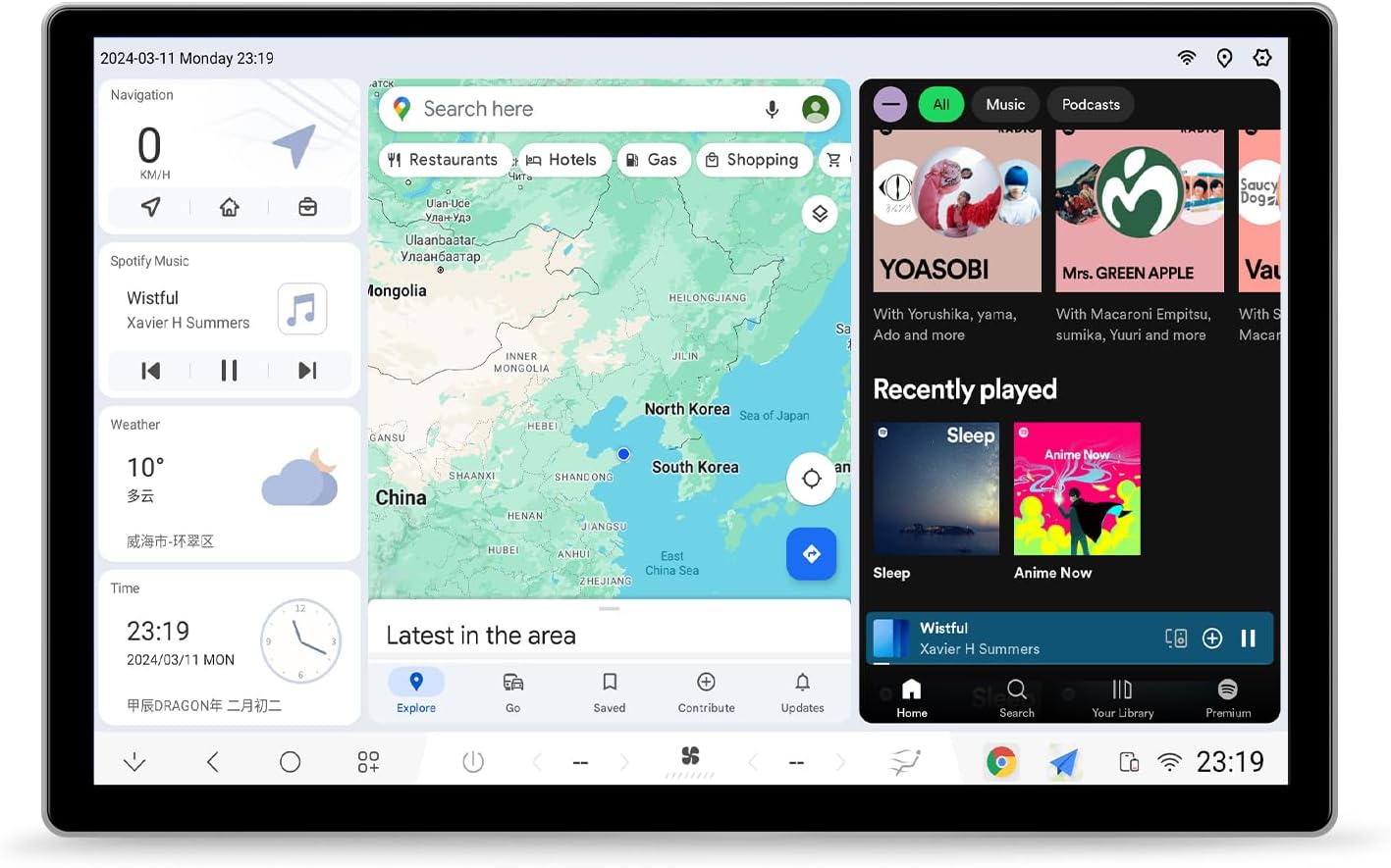 DUDUAUTO DUDU7 Universal Car Stereo Radio with Carplay and Android Auto Ultra-Thin 11.5 Inch 2000x1200 2K QLED Touch Screen Head Unit with Bluetooth GPS DSP AM/FM Radio 12G RAM+512G ROM