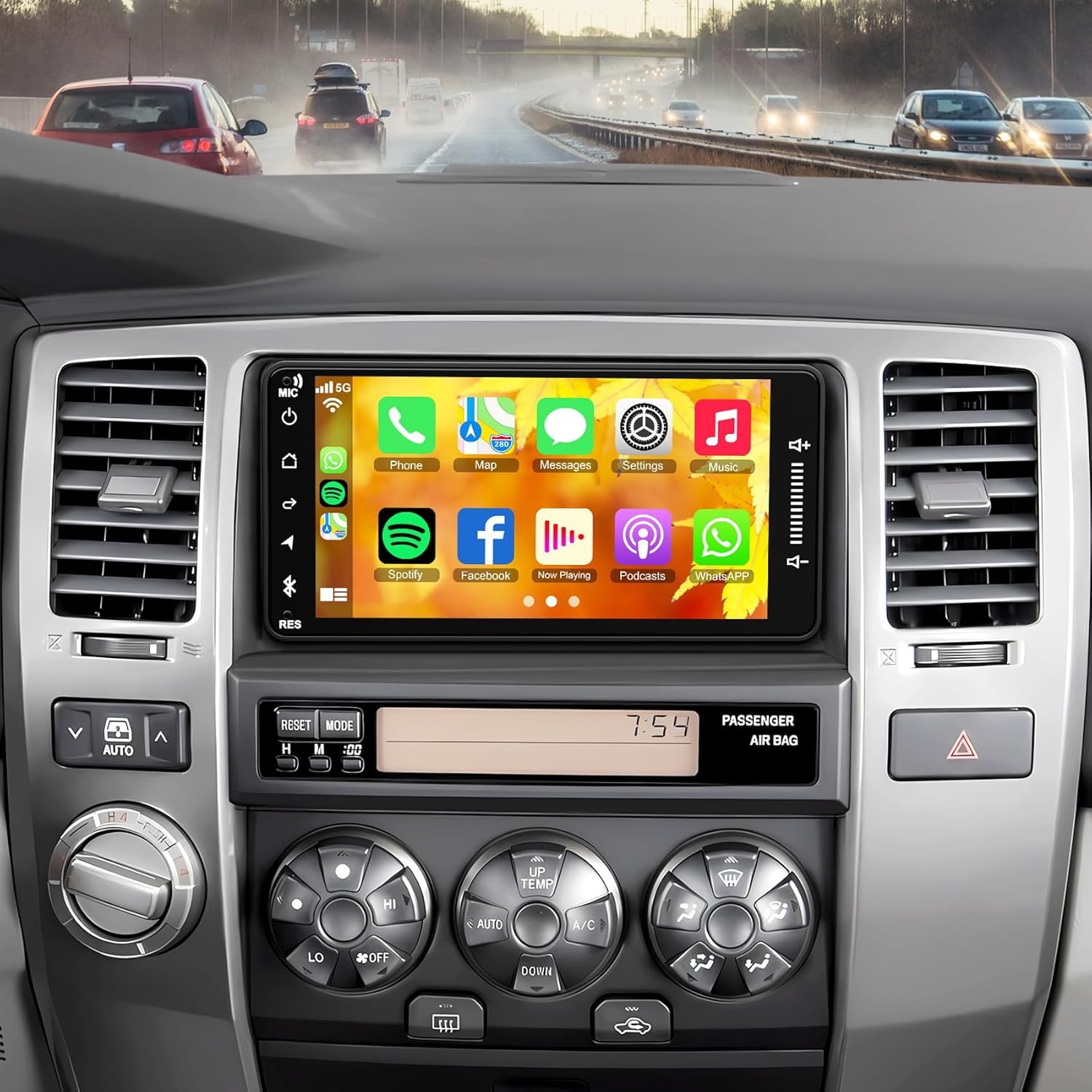 Car Stereo Radio for Toyota 4Runner 2003-2009, for Tundra 2003-2006, for Sequoia 2003-2007,Support Carplay& Android Auto, Bluetooth&Voice Control, Back-up Camera& Steering Wheel Control,GPS,FM Radio