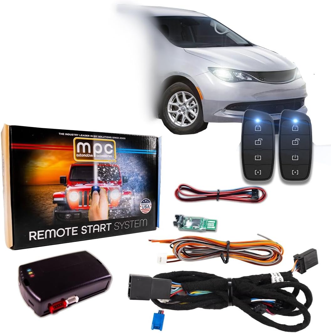 MPC Long Range 4-Button Remote Start/Keyless Entry for 2020-2022 Chrysler Voyager |SEMI Plug N Play| Includes 2 Remotes - Up to 2,800 ft