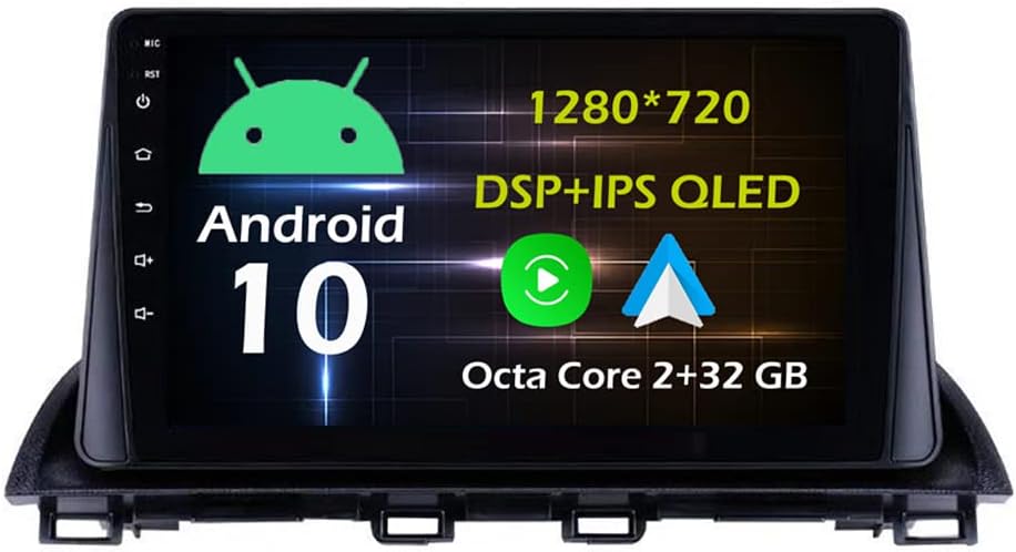 9'' Android Car Stereo Radio for Mazda 3 Axela 2013-2018 Octa Core Android 10.0 Touchscreen Headunit Supports GPS Navigation Carplay Android Auto Bluetooth SWC DSP USB AHD Backup Camera-2+32
