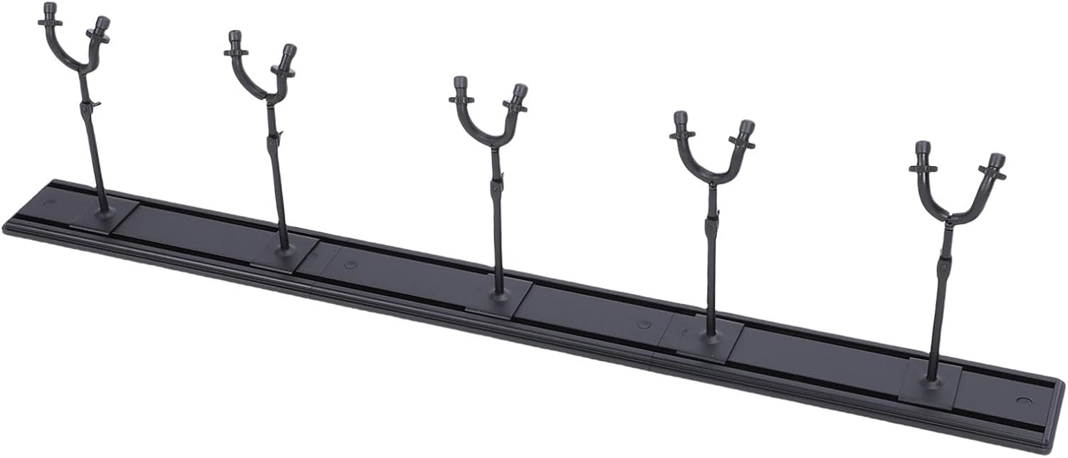 Guitar Mount System, Aluminum Metal, Space Saving Display Rack, 5 Adjustable Hooks, Acoustic Electric Basses Wall Organizer