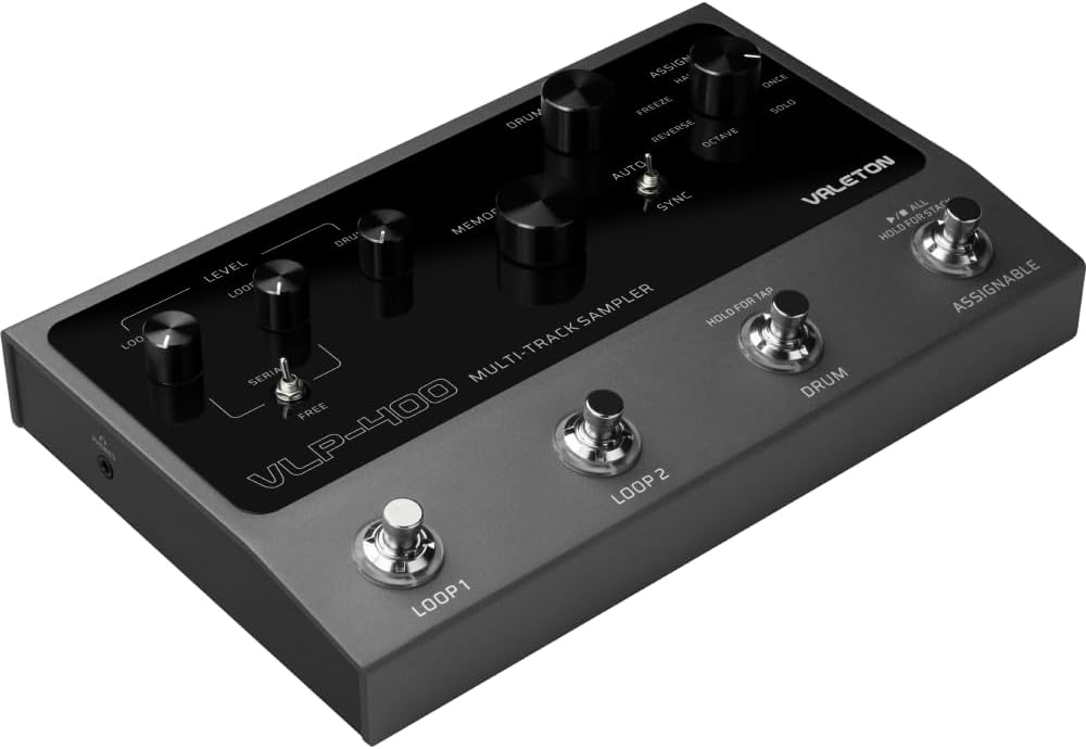Valeton VLP-400 Multi-Track Sampler with 4 Footswitches - Two Full-Featured Loopers, Drum Machine