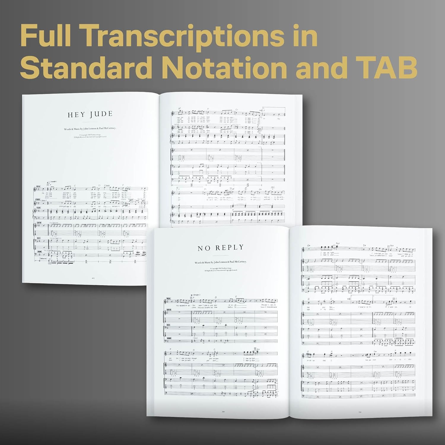 The Beatles - Complete Scores | Full Band Sheet Music for Guitar Bass Drums Piano Vocals | 210 Songs in Standard Notation and Tablature | Deluxe Hardcover Collector Songbook for Musicians Teachers