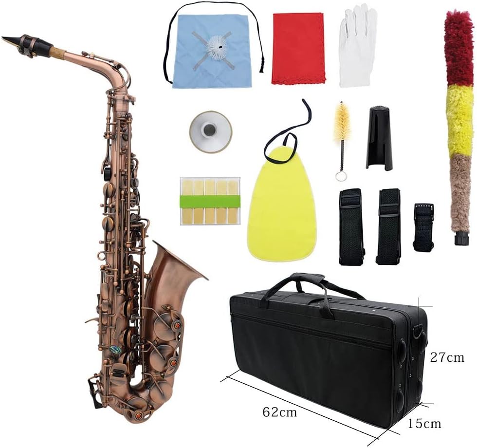 EB E-Flat Alto Saxophone Sax Abalone Shell Key Carve Pattern