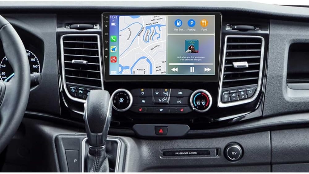 10 Inch Android 14 Car Stereo Radio for Ford Transit Custom 2020 2021 2022 2023 2024 with Wireless Carplay Android Auto Touchscreen Radio GPS Navi Bluetooth FM RDS SWC+ Backup Camera, 2+32G