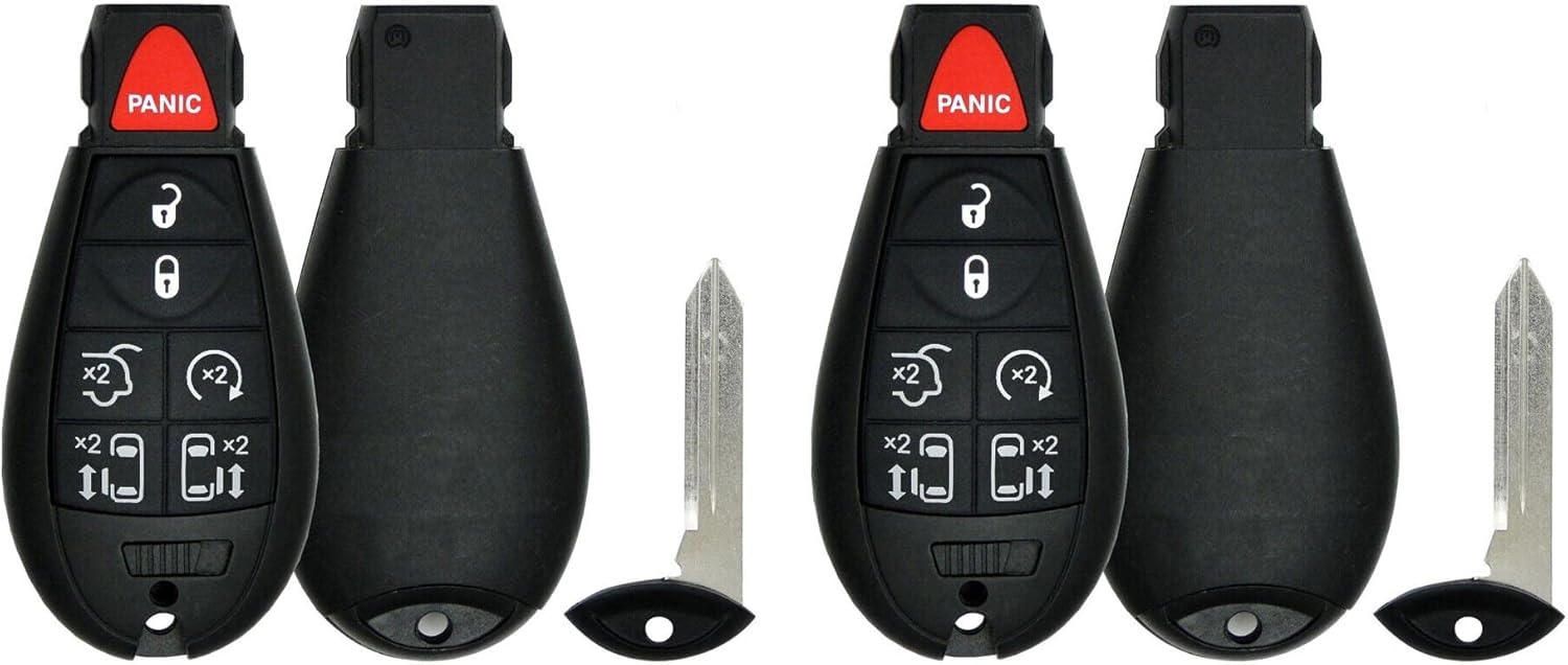Lot 2X New Replacement Proximity Keyless Entry Remote Key Fob Fobik Compatible with & Fit for Dodge Chrysler