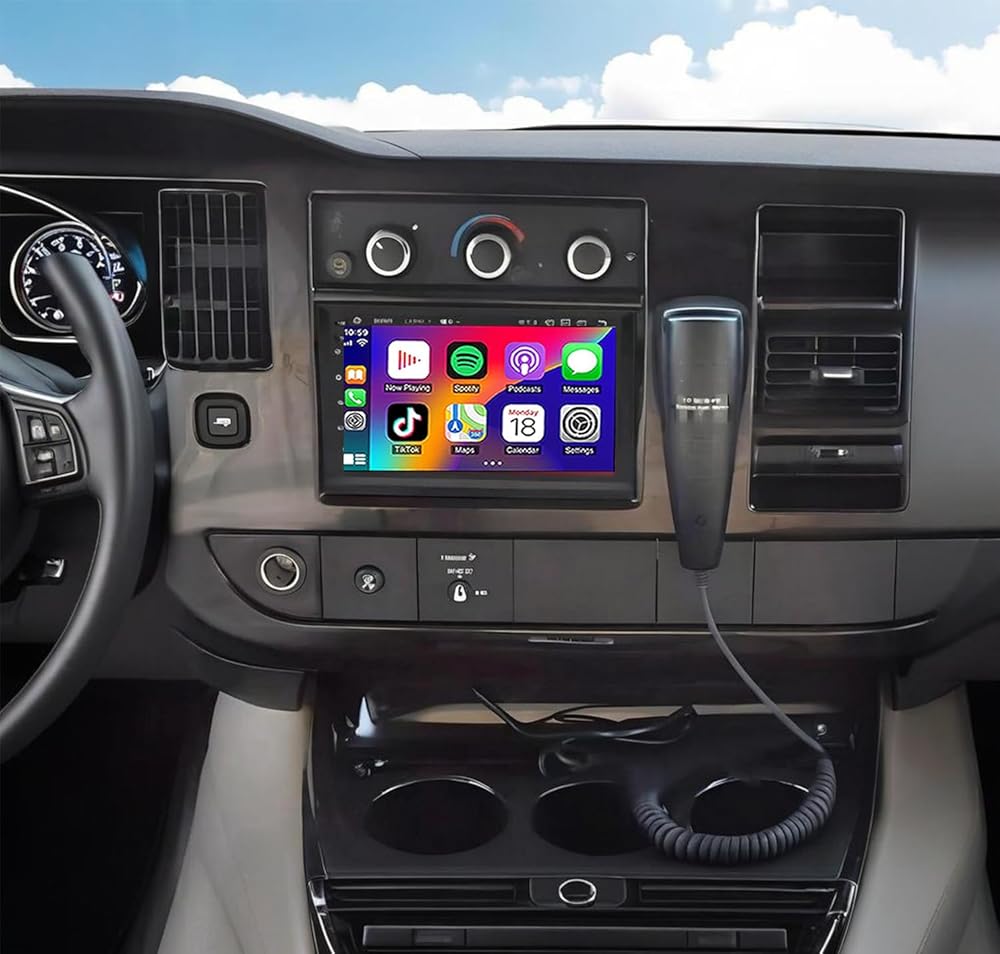 5G WiFi Android 13 Car Stereo for GMC Savana 3500 2002-2008, 7 Inch IPS HD Touch Screen Car Radio Wireless CarPlay Android Auto, GPS FM/SWC Bluetooth 1080P Backup Camera-2+32G