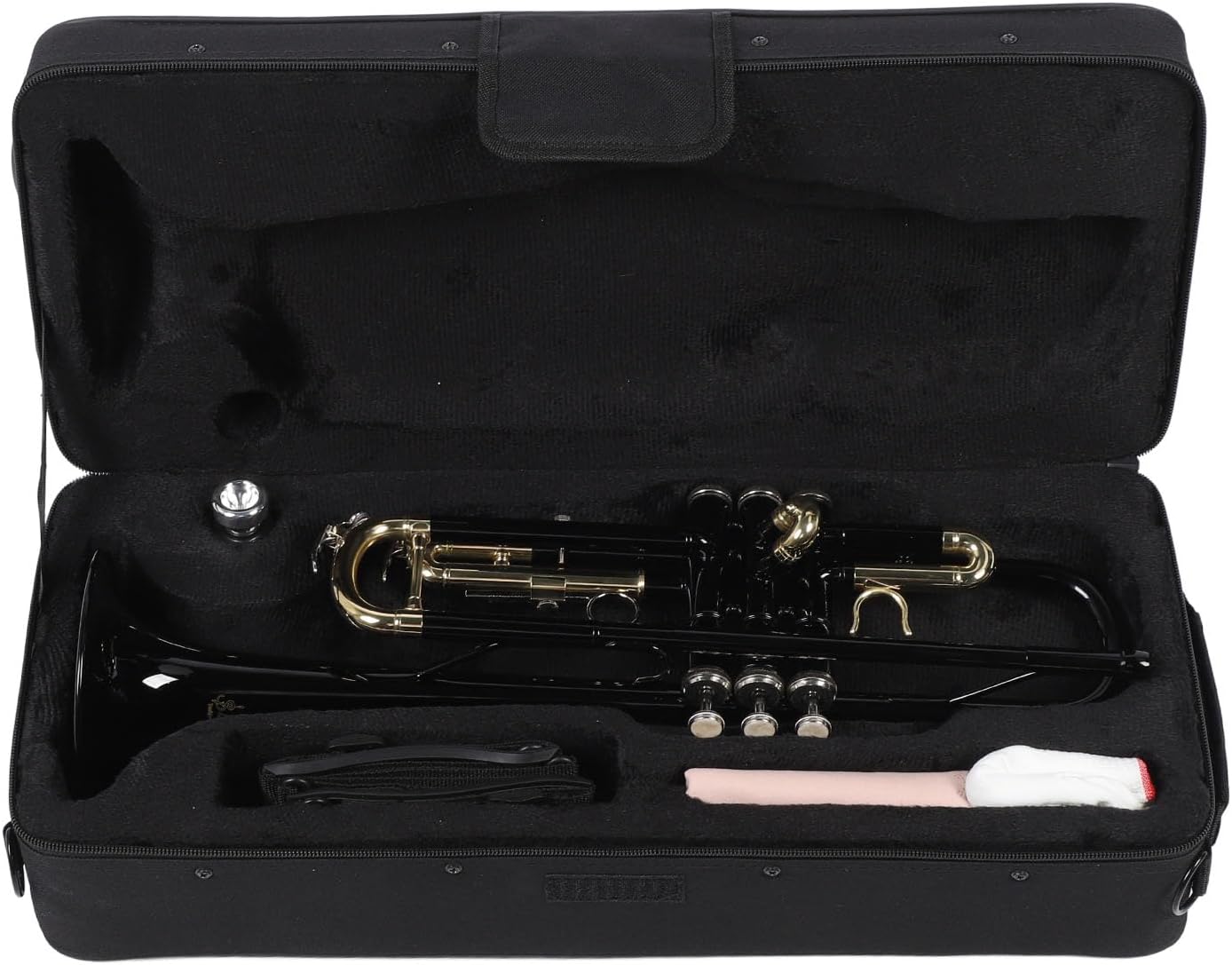 Bb Trumpet Standard Trumpet Set Brass Band & Orchestra Musical Instruments with Carrying Case, Mouthpiece, Cleaning Cloth and Gloves