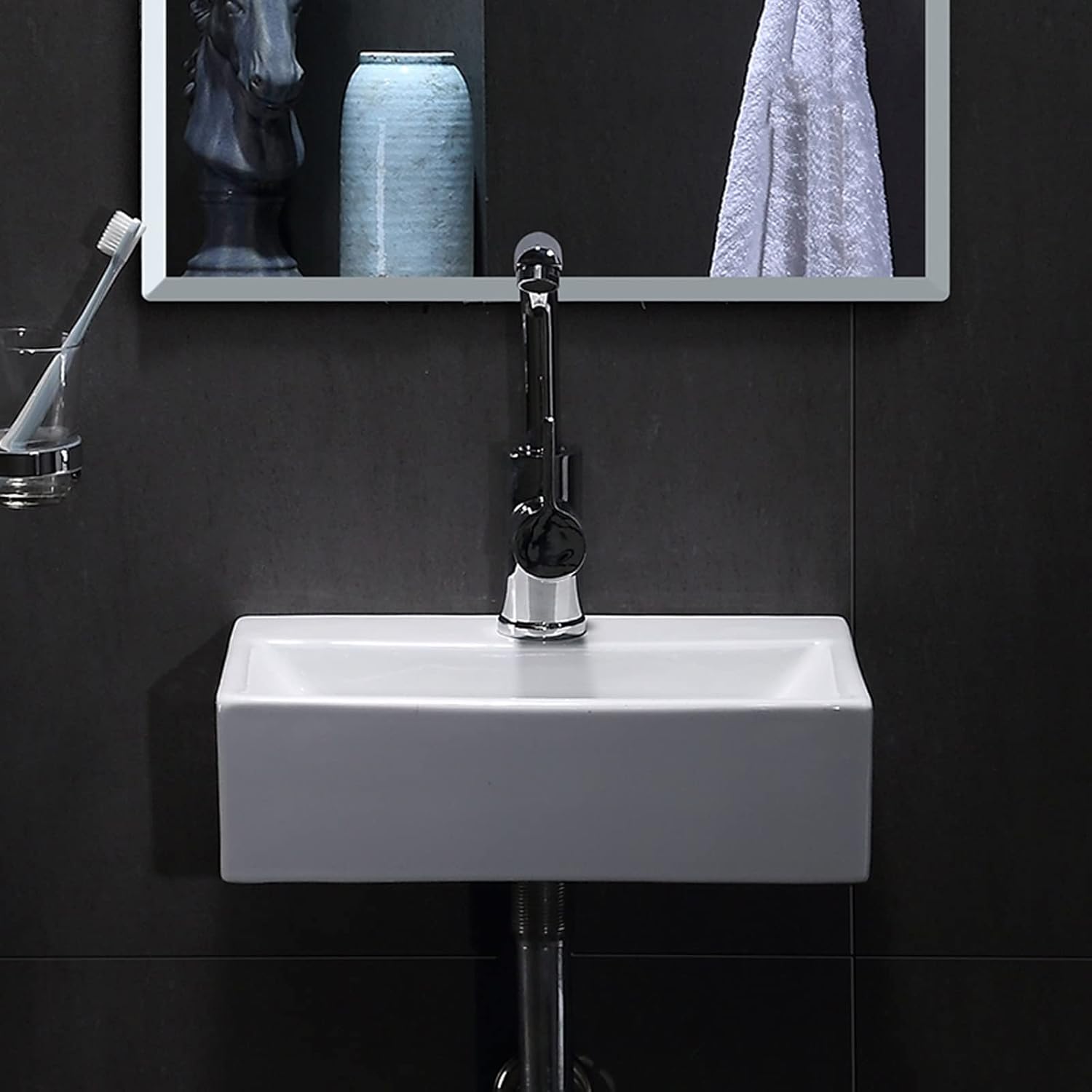 Bathroom Sinks Bathroom Vanity Ceramic Vessel Sink Wall Mount Small Bathroom Corner Basin and Faucet White Vessel Sink Vessel Sink