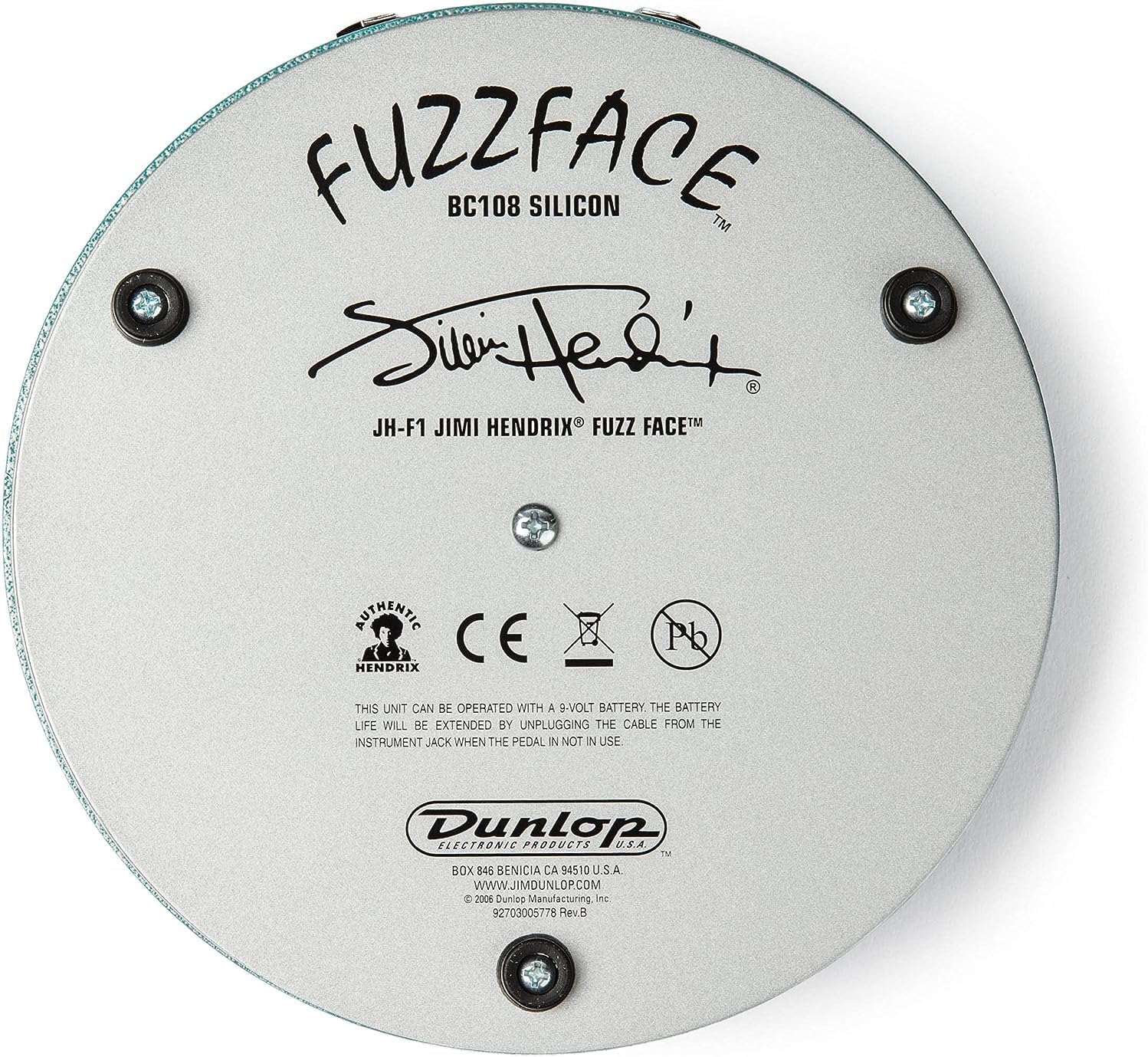 Dunlop JHF1 Fuzz Face Distortion Pedal - Bundle with 2 Patch Cables and 2 Instrument Cables