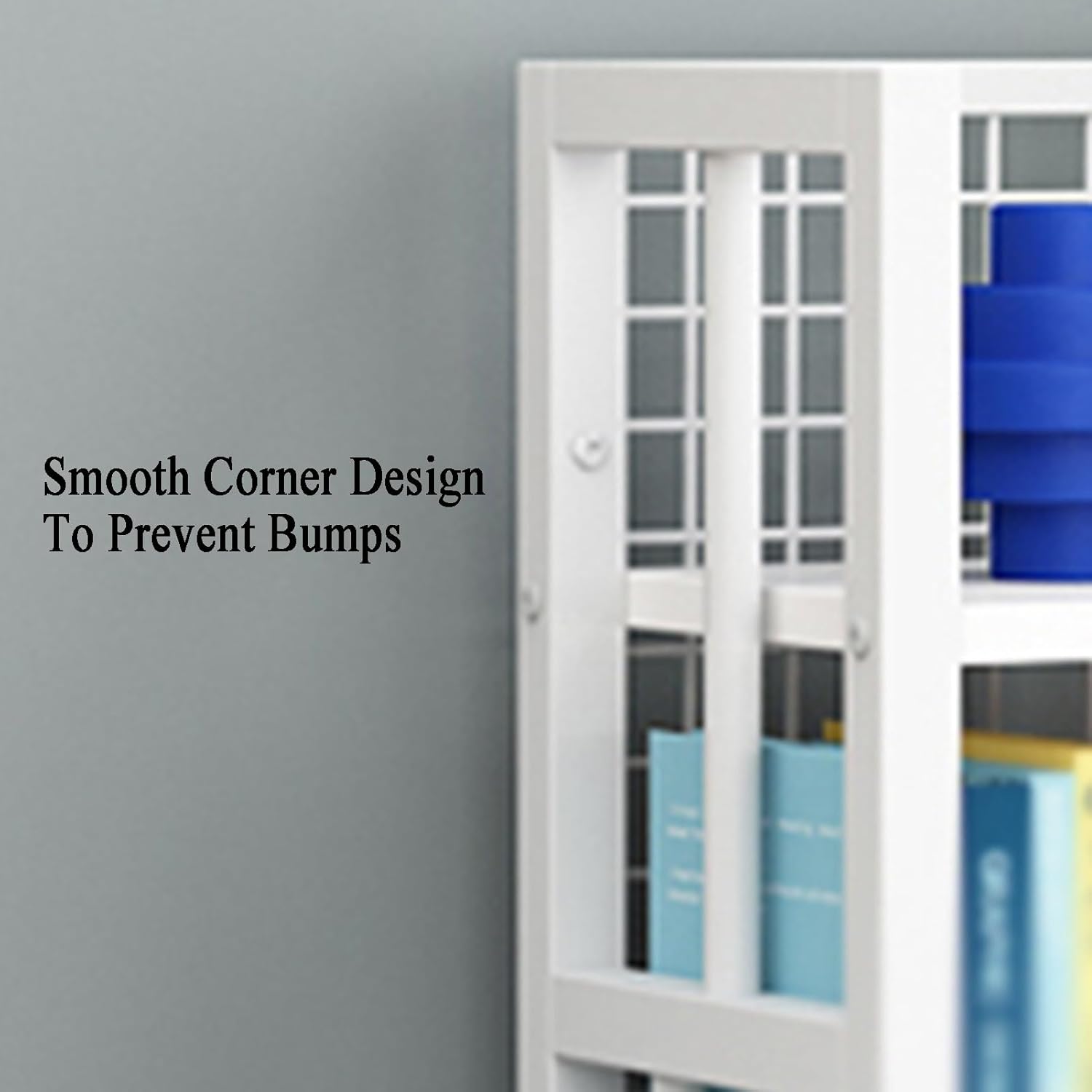 4 Cube Bookshelf, Home Multi-Layer Side Table with Wheels,for Living Room, Study Room, Reading Corner (44.5 X 22 X 120cm)(Black+Black) (White+Light Walnut One Size)