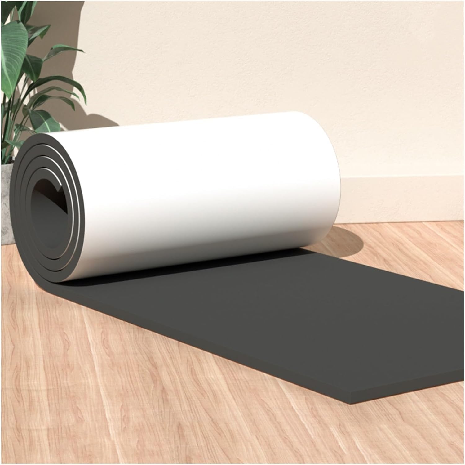 Rubber Foam Bollard Protector, Workshop Stadium Gym Car Park Crash Barrier (Color : White-0.39, Size : 39.3x157.4in)