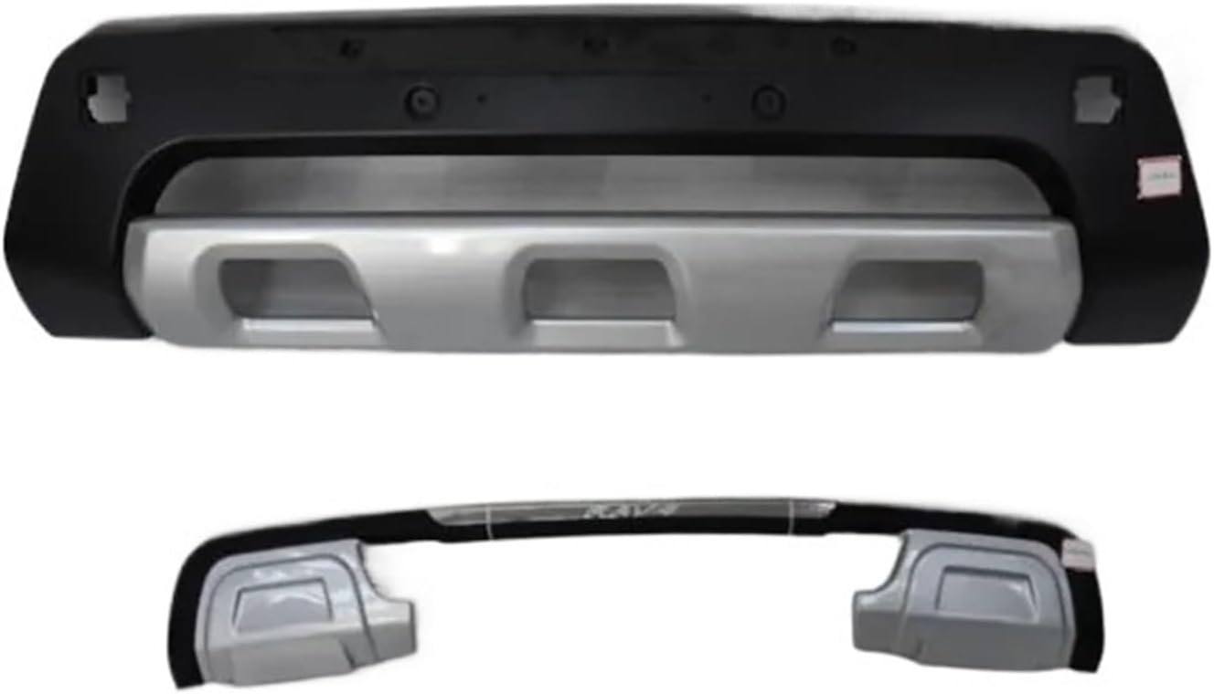 ABS Front +Rear Car Bumper Diffuser Protector Guard Skid Splitters Plate, Compatible For Toyota RAV4 2012 2013(Front and rear)