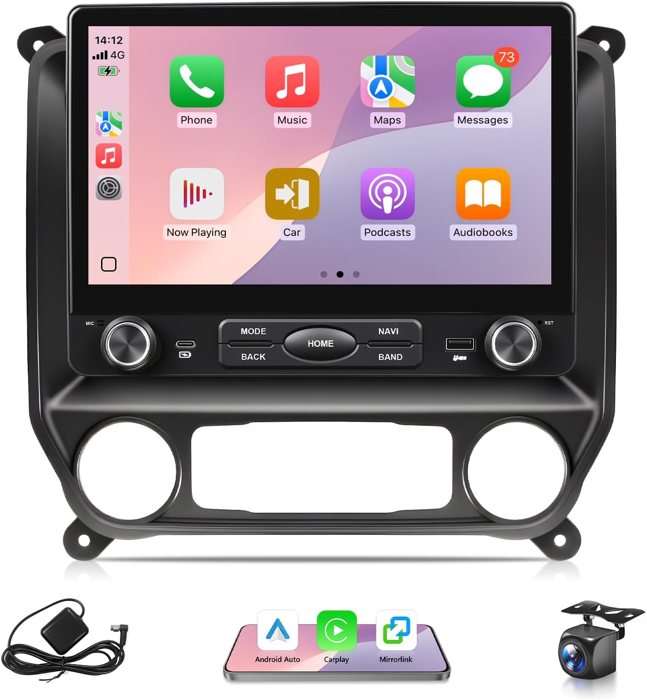 4G+64G Car Radio for Chevy Silverado 2014 to 2018 GMC Sierra Wireless CarPlay Android Auto, 10.2