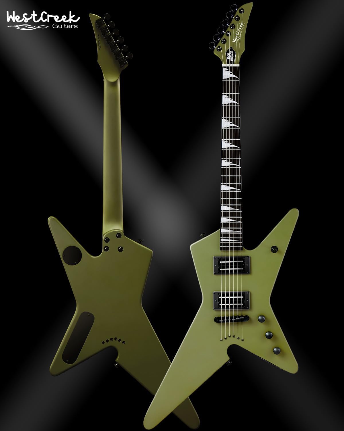 WestCreek Guitars HIGH VOLTAGE（HV）Heavy Metal Solid Body Electric Guitar (Green)