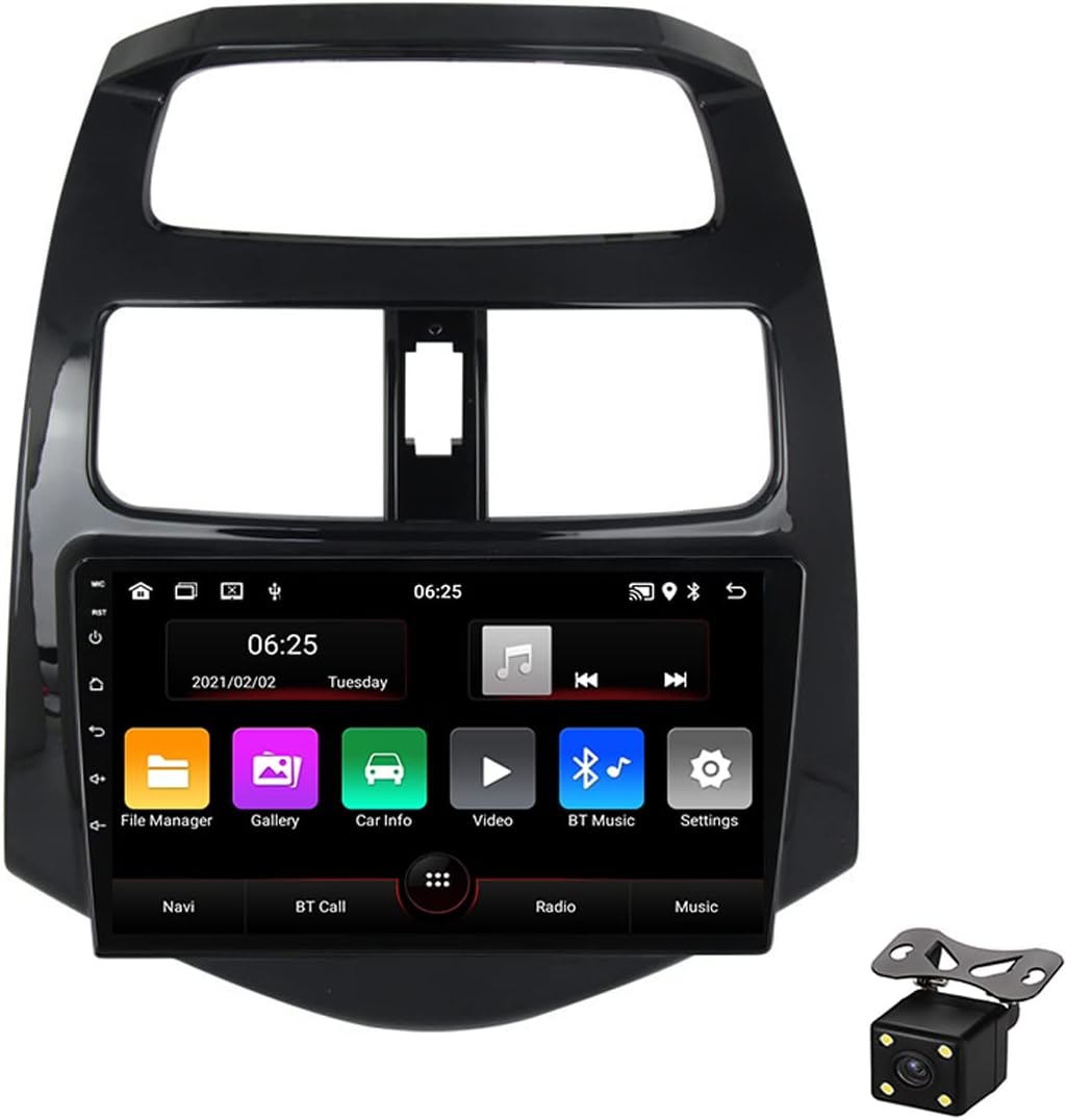 Double Din Car Stereo with Bluetooth 9 Inch Car Audio Touchscreen Car Radio for Chevrolet Spark M300 2010-2014 with Backup Camera GPS Navigation Support Carplay/DSP/4G/SWC