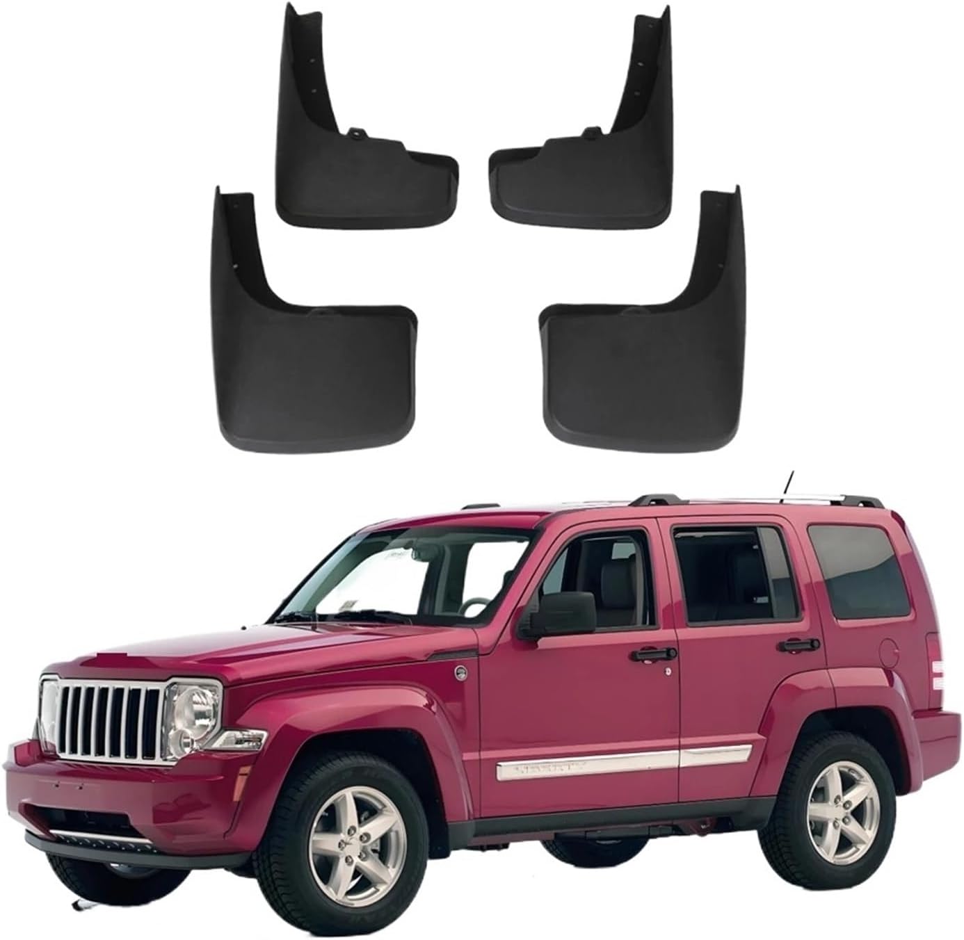 Compatible for Jeep Liberty Kk Mudguard Mudflaps Front Rear 4pcs Mud Flap Guards Splash Car Accessories 2008 2009 2010 2011 2012