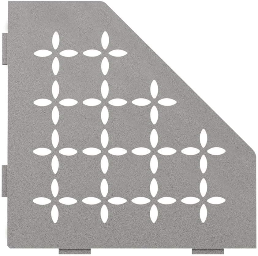 Schluter Systems Pentagonal Corner Shelf-E - Floral Design -Stone Grey - (SES2D5TSSG) Kerdi-Line Shower Acessory