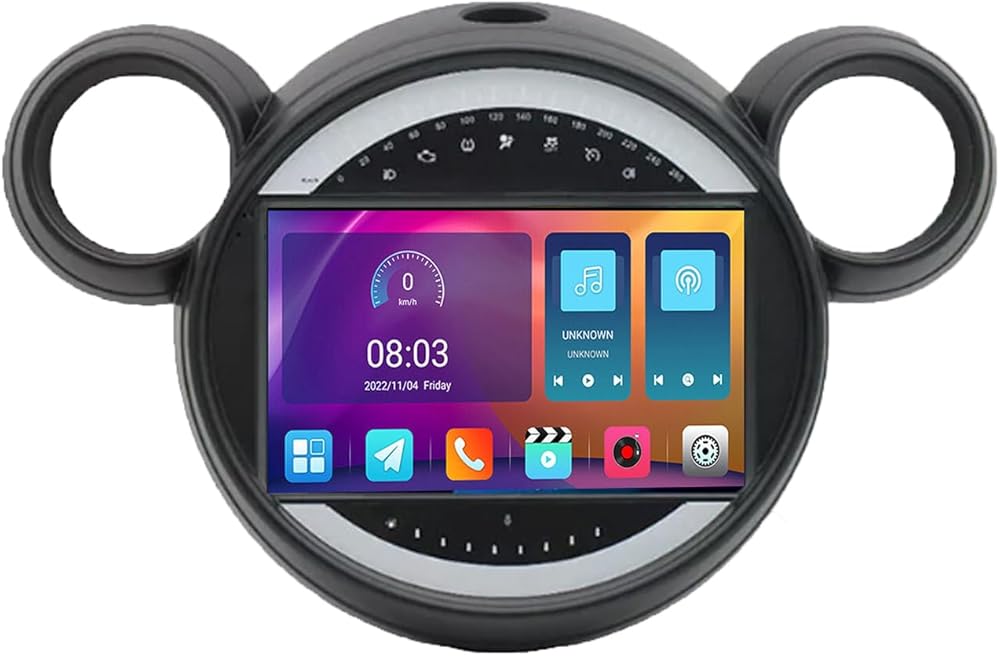 Android 13 Car Stereo with CarPlay and Android Auto Fit for Mini 2010-2016 9 inch Touch Screen Radio with Mirror Link/WiFi/SWC/Bluetooth +Backup Camera+MIC