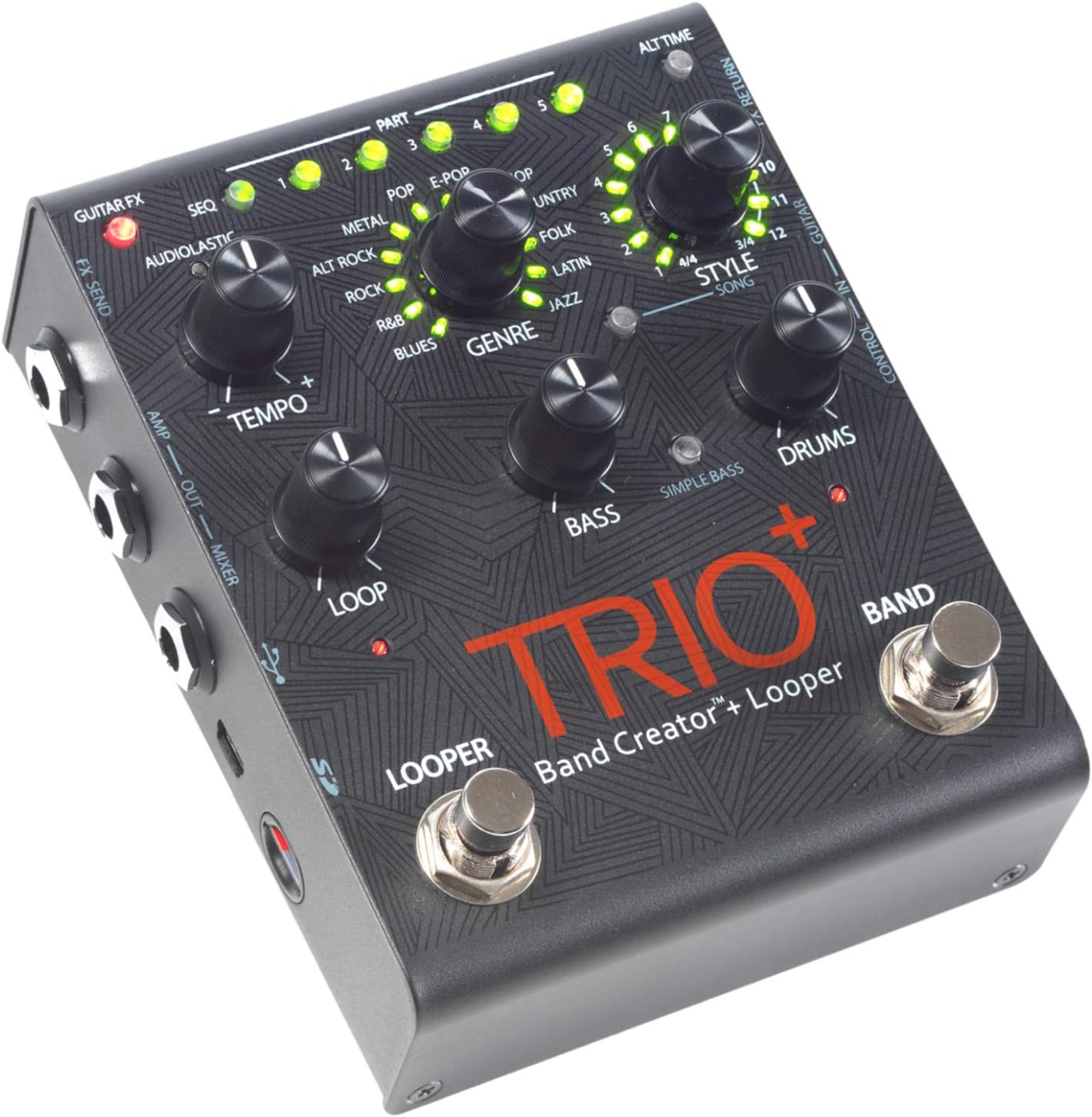 DigiTech Trio+ Band Creator + Looper w/ FS3X Footswitch, 4 Cables, and Power Supply
