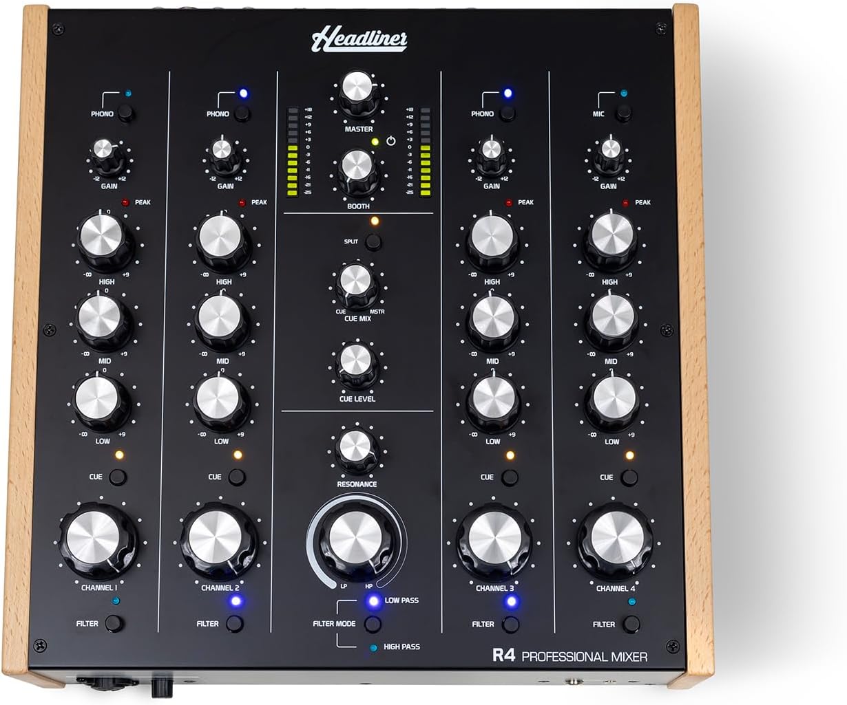 Headliner R4 4-Channel analog rotary DJ mixer with built-in Filter