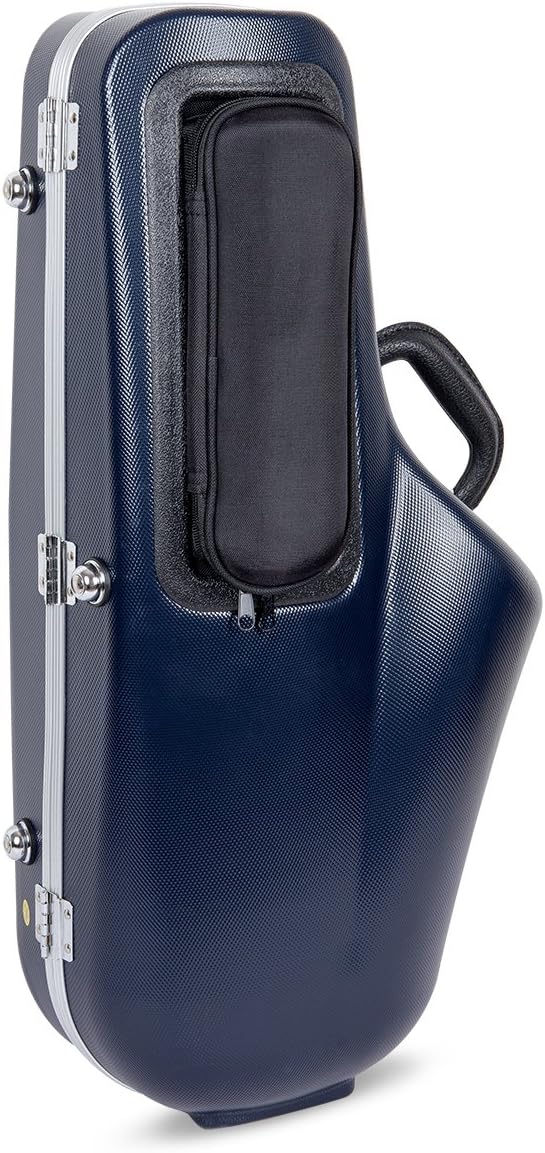 Crossrock Alto Saxophone Case, with Removable Shoulder Strap, Accessories Pocket, Locking Latch - Blue (CRA860ASBL)