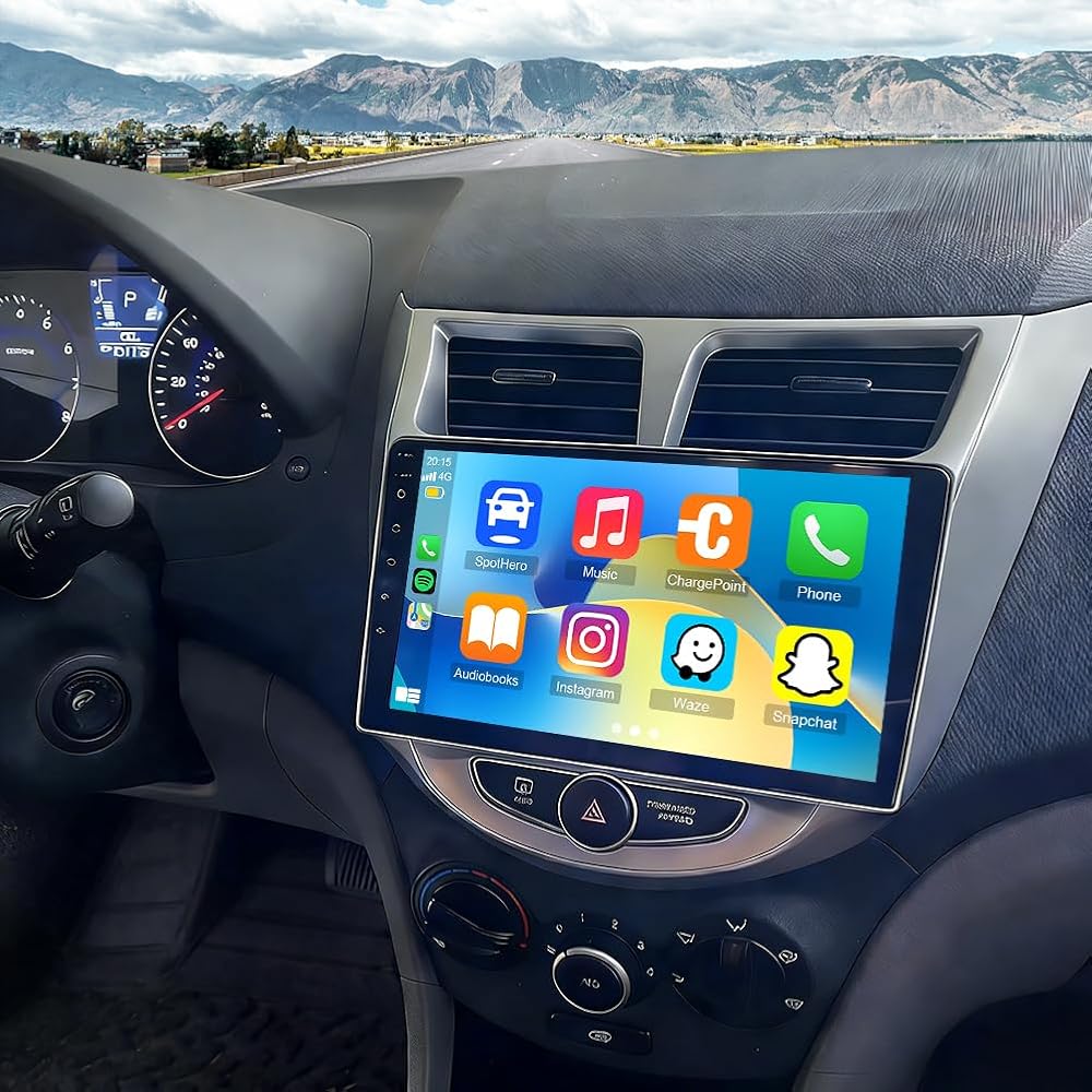 4G+64G Car Radio for Hyundai Accent 2012-2017 with Wireless Carplay Android Auto,9 in HD Touchscreen Android 15 Car Radio Stereo with Backup Camera Bluetooth AM/FM/RDS Wi-Fi GPS