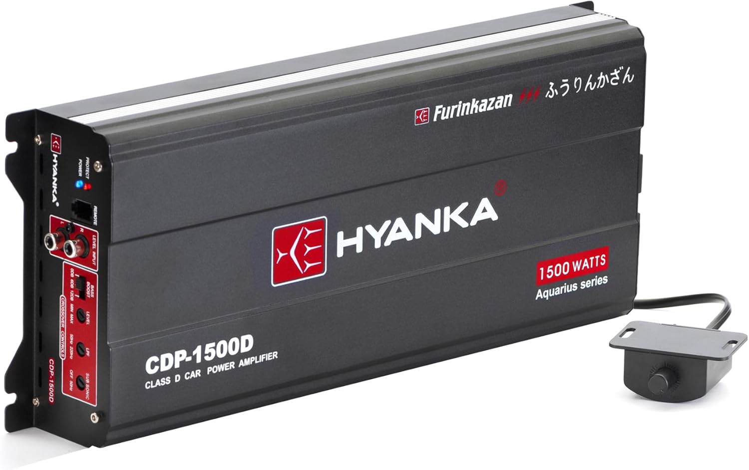 HYANKA CDP-1500D 1-Channel Class D Car Audio Subwoofer Amplifier with Bass Boost - 1500W RMS High Output, 1/2/4 Ohm Stable, Low（RCA） Level Inputs, MOSFET Power Supply Monoblock Car Amp with Remote