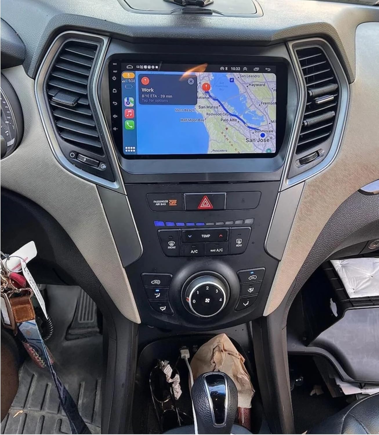 Android 13 Car Stereo for Hyundai IX45 Santa FE 2013-2018, 9 Inch Touch Screen Radio with Wireless Carplay Android Auto, Mirror Link Car Radio Bluetooth GPS WiFi FM SWC Backup Camera MIC 2+32G