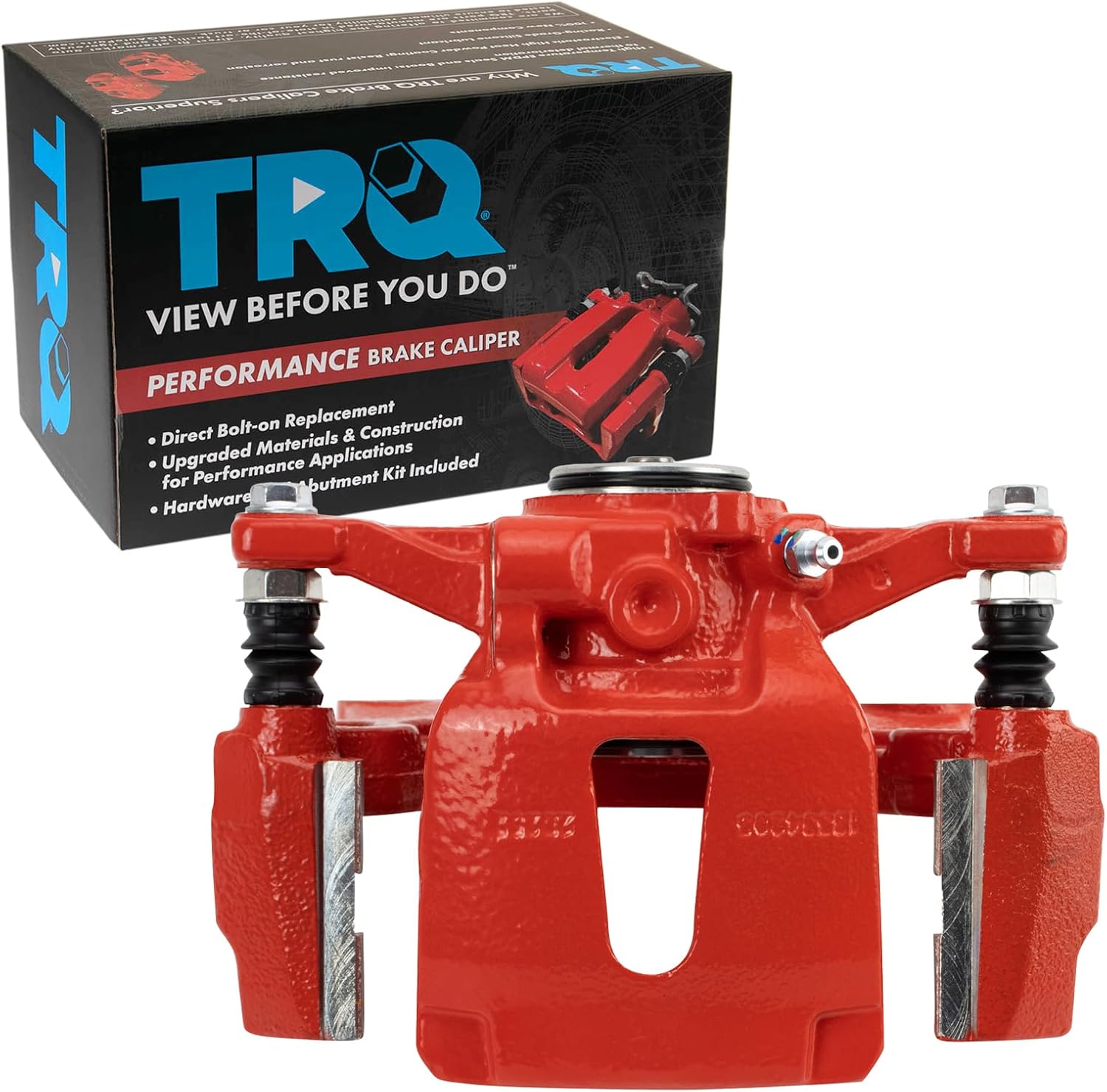TRQ Rear Right Brake Caliper w/Bracket Performance Red Passenger Side Compatible with 2015-2018 Ford F-150
