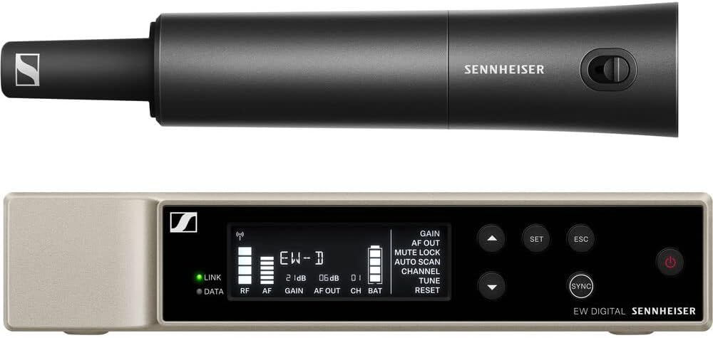 Sennheiser EW-D SKM-S Base Set Wireless Handheld Mic System, No Mic Capsule (R4-9: 552 to 607 MHz) Bundle with Auray WSB-1S Carrying Bag and Watson Rapid Charger
