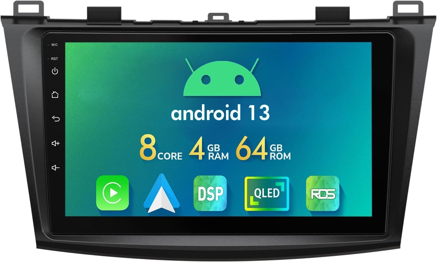 Android Car Stereo Radio for Mazda 3 2010 2011 2012 2013-9 Inch Touchscreen for Mazda 3 Radio with Wireless CarPlay & Android Auto,GPS,WiFi, Bluetooth, FM Radio, Backup Camera, SWC, AUX-in,4GB+64GB