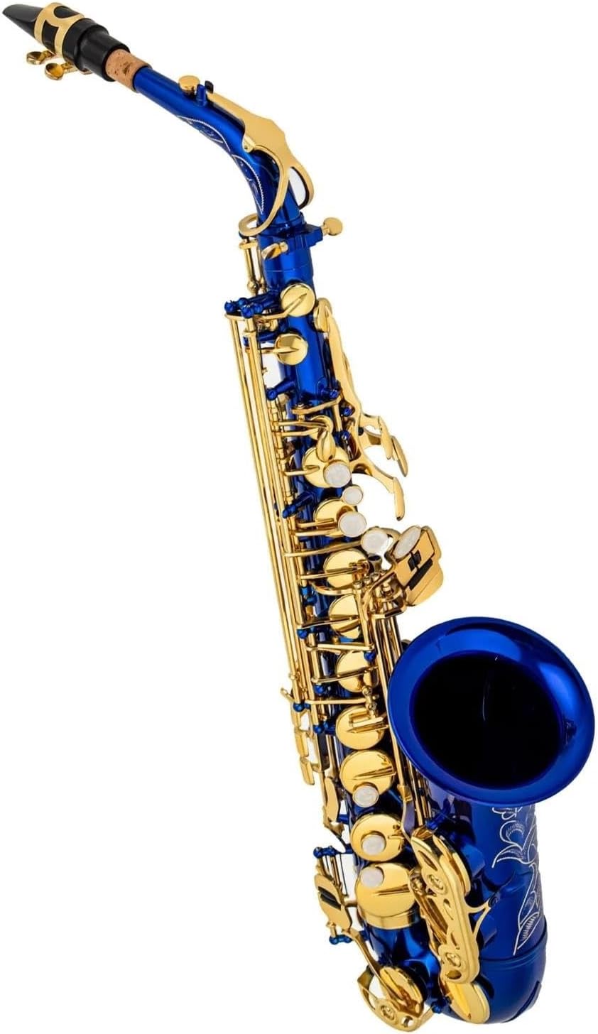 Alto Saxophone Wind Instrument Beginner Adult Professional Performance Grade Saxophone Full Set Of Accessories (Color : Blue)