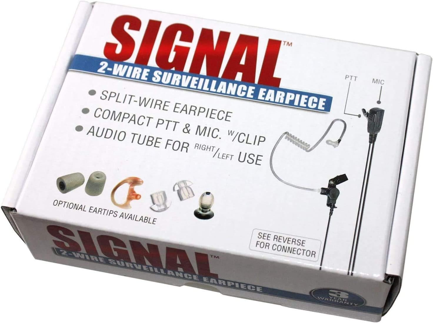 Klein Electronics Signal M7 Split-Wire Surveillance Earpiece Kit with Clear Quick-Disconnect Audio Tube for Motorola Radio Models (Works with M7 Connector pin)