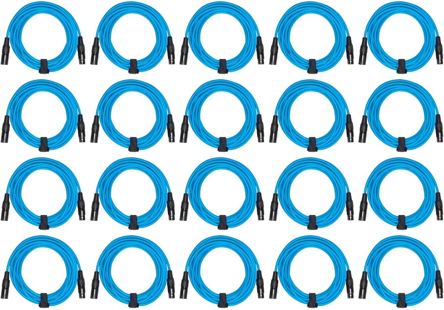 Pro Audio DJ 20' ft XLR Male to XLR Female Blue Microphone Speaker Cables 20 Pa