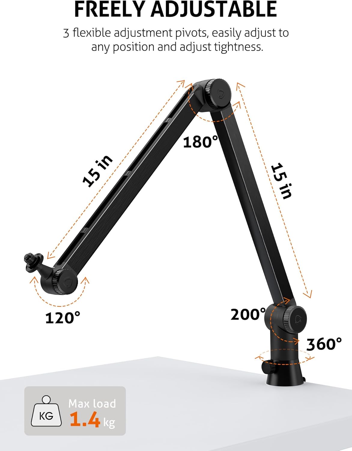 SUNMON HyperX QuadCast Boom Arm - Upgraded Heavy Duty Mic Arm with HyperX QuadCast Pop Filter, 360° Rotatable Microphone Arm for QuadCast S