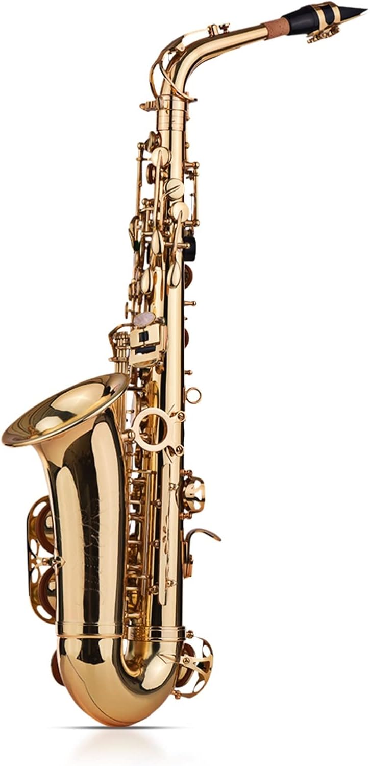 EB Alto Saxophone Brass Lacquered Gold 802 Key Type Woodwind Instrument with Case