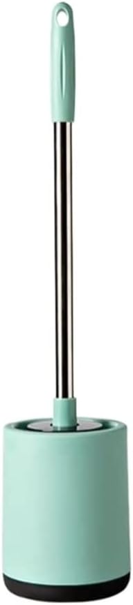 Toilet Brush Punch-Free Wall-Mounted Toilet Brush and Holder Stainless Steel Long Handle Toilet Brush for Bathroom Cleaning Toilet Brush and Holder (Color : White, Size : 10.5 * 48c