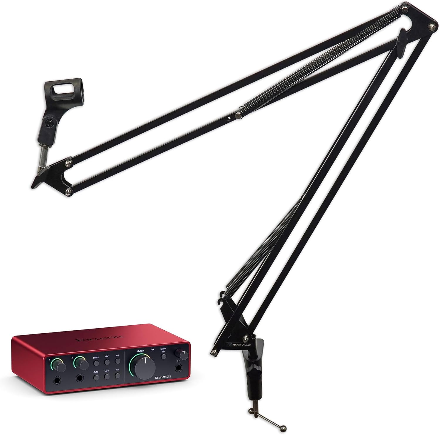 Audiosavings Bundle: (1) Focusrite Scarlett 2i2 4th Gen Studio Recording USB Audio Interface+Software Bundle with (1) Rockville DMS40 40