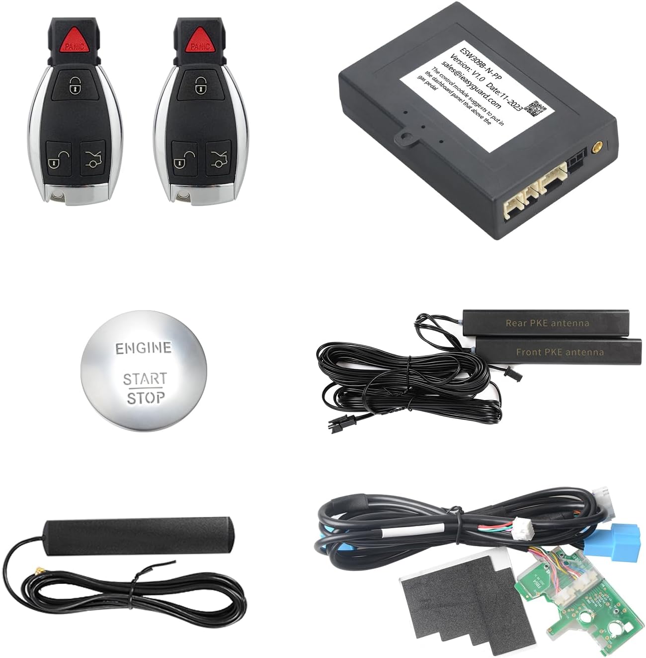 EASYGUARD ESW309B-N-PP-W Smart Key PKE keyless Entry fit for 2014+ Mercedes Benz car A B Class 246 14-18 II GLA GLB 246 14-18 II CLA 24614-19 II CLS 218 15-17 Key Start car (ESW309B-N-PP-W-BE4)