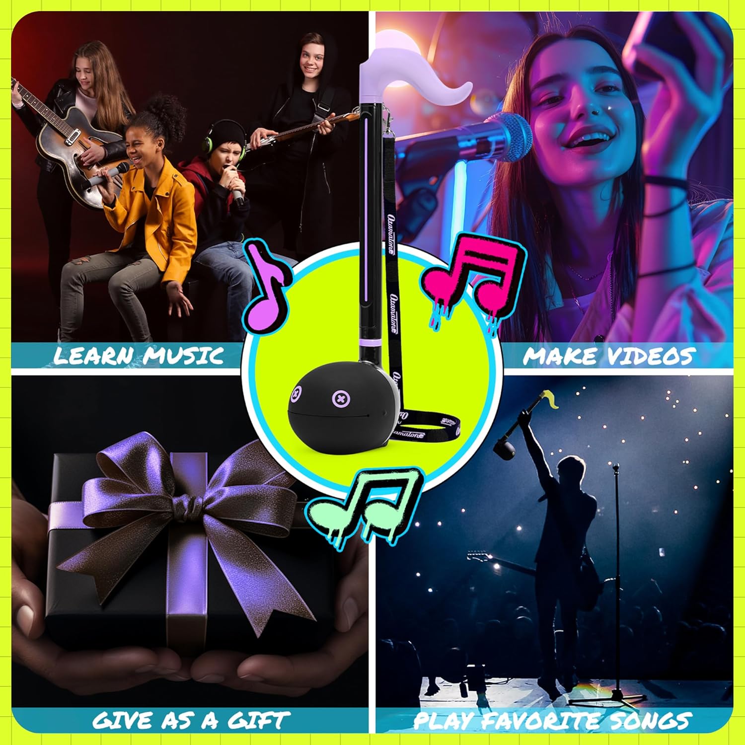 Otamatone Deluxe Electronic Musical Instrument for Adults Portable Synthesizer Digital Electric Music from Japan by Maywa Denki Cool Stuff Gifts, Monster (Violet) [English Manual]