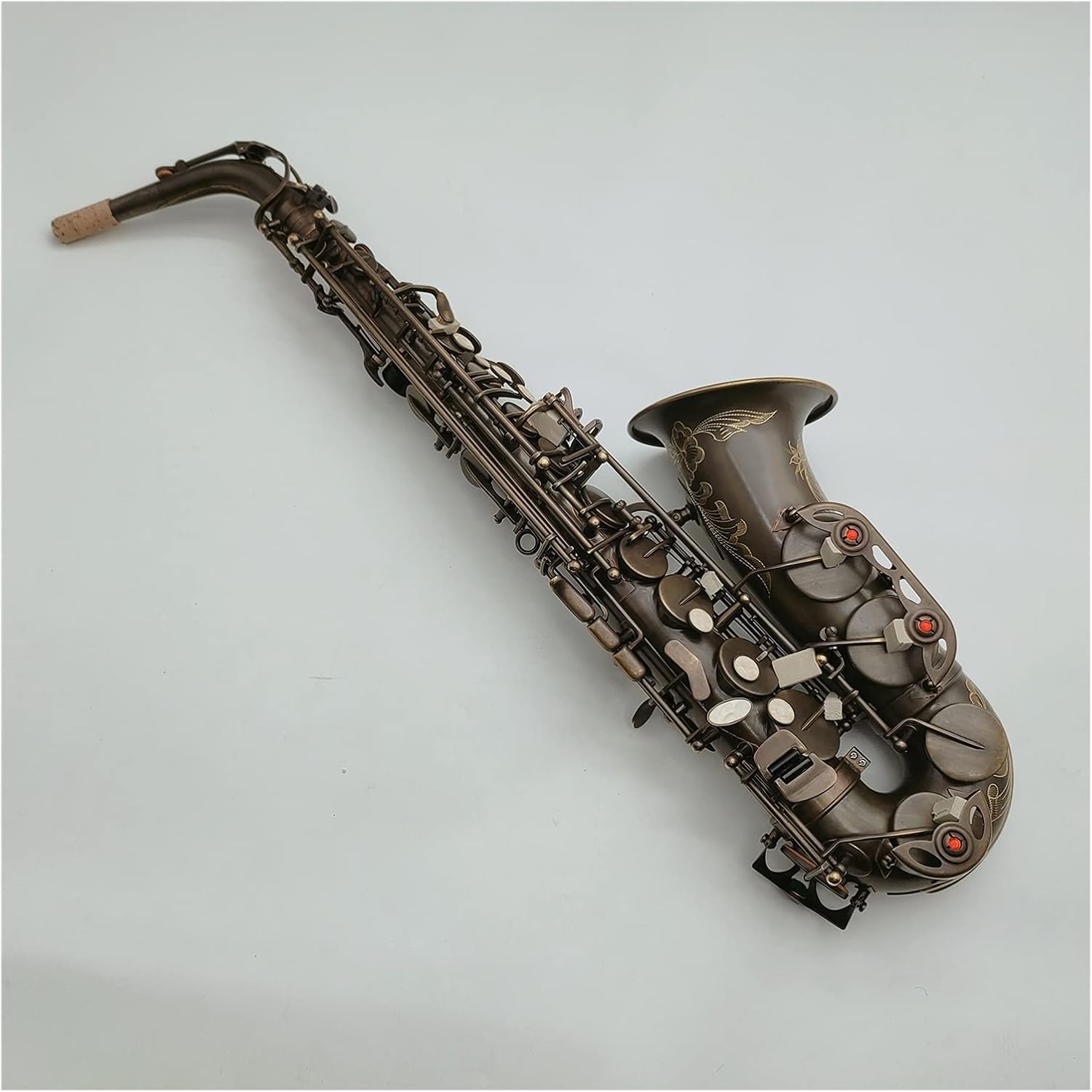 Alto Saxophone E Flat Antique Copper Woodwind Instrument with Mouthpiece Case Saxophone Straight