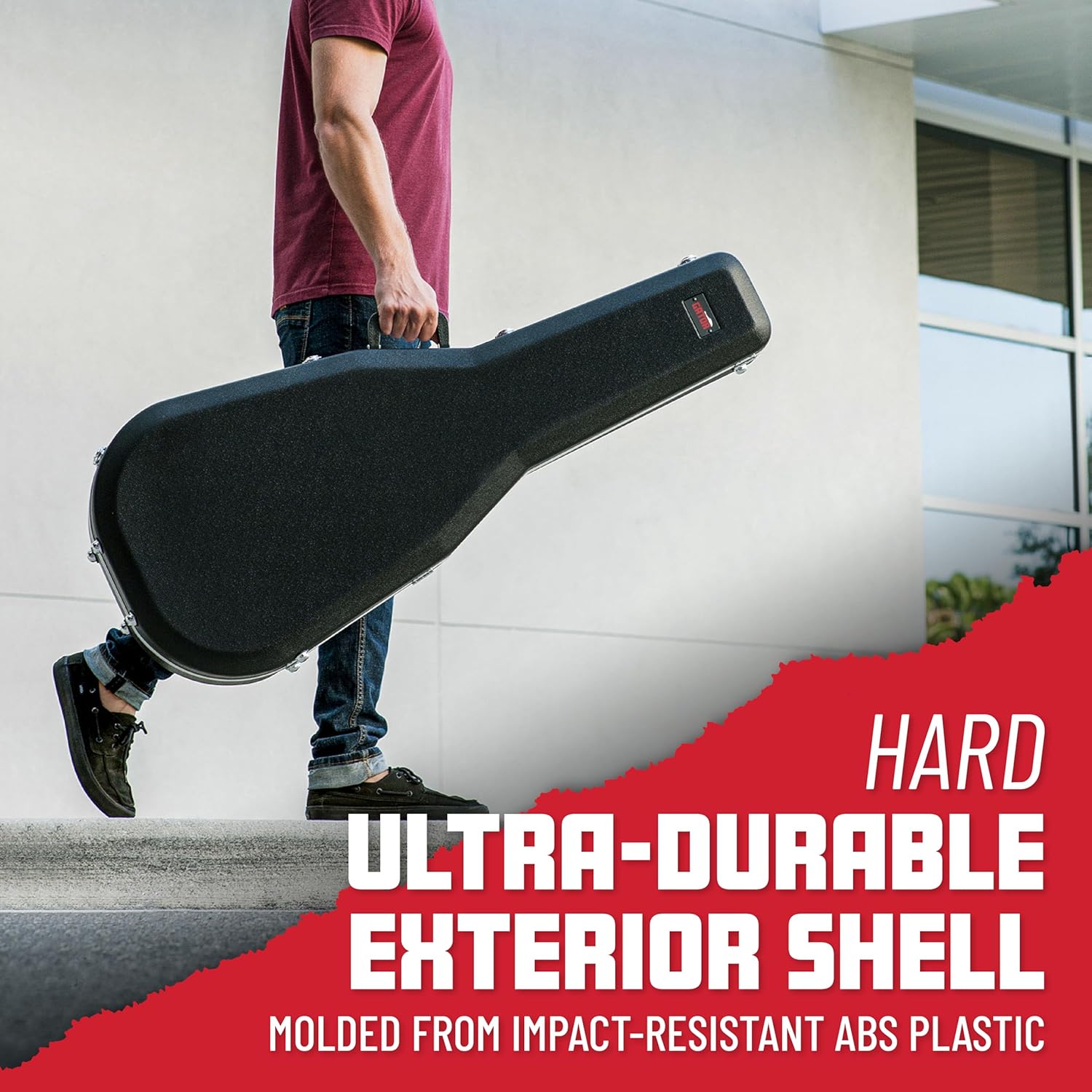 Gator Cases Deluxe ABS Molded Guitar Case for Acoustic Guitars, Fits Yamaha APX Style Acoustic Guitars (GC-APX)