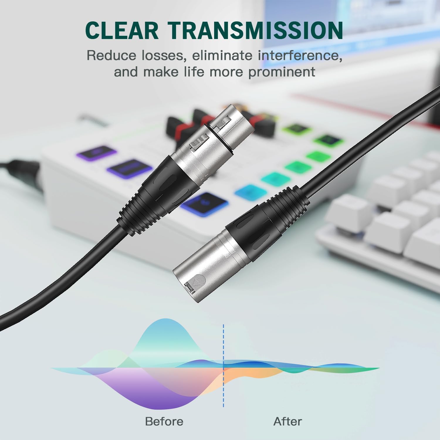 FIFINE Gaming Equipment Bundle with Audio Mixer, XLR/USB Microphone, XLR Cable Set for Streaming, Podcast, RGB PC Mixer with Individual Control, Volume Fader, Computer Dynamic Vocal Mic for Recording