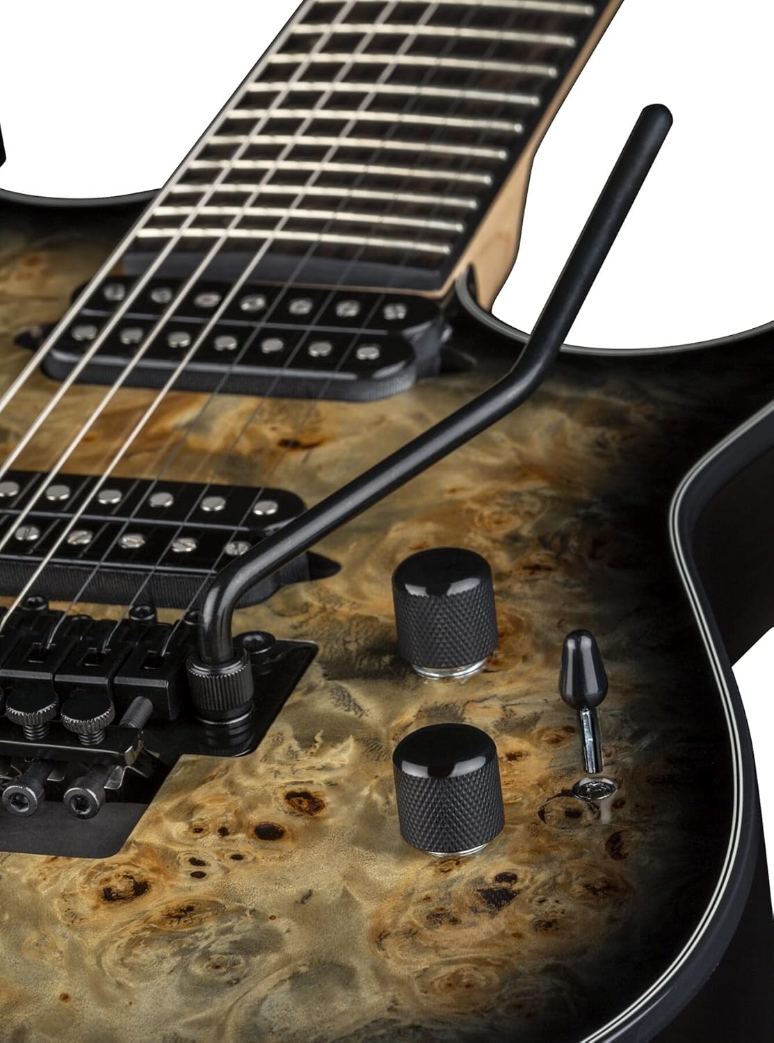 Dean 7 String Exile Select Floyd Fluence Natural Black Burst, EXILE SEL 7 F FL NBST